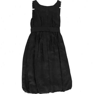 Pre-owned Loewe Silk Mid-length Dress In Black