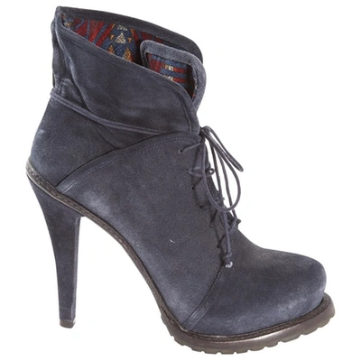 Pre-owned Elizabeth And James Lace Up Boots In Blue