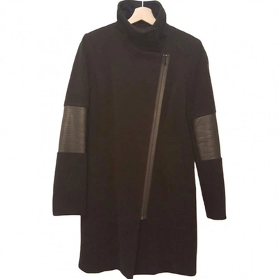 Pre-owned Andrew Marc Wool Coat In Black