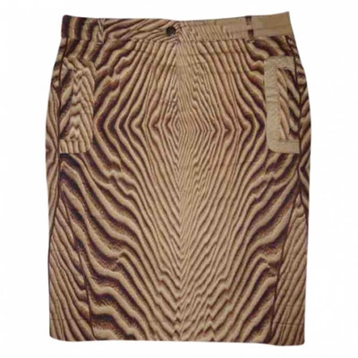 Pre-owned Just Cavalli Mini Skirt In Camel