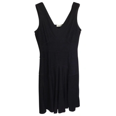 Pre-owned Calvin Klein Wool Mid-length Dress In Black