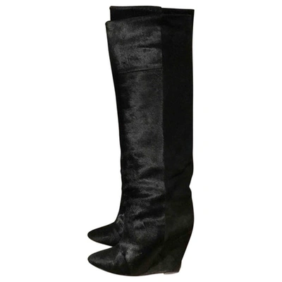 Pre-owned Isabel Marant Black Pony-style Calfskin Boots