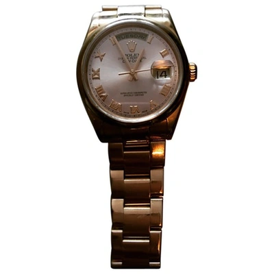 Pre-owned Rolex Day-date Pink Gold Watch