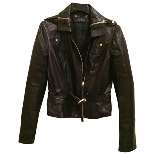 Gucci Black Leather Leather Jacket | ModeSens