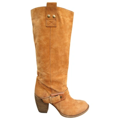 Pre-owned Moma Boots In Camel