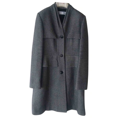 Pre-owned Dior Wool Coat In Grey