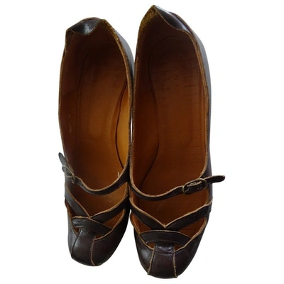 Pre-owned Chie Mihara Leather Heels In Brown