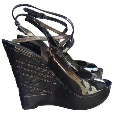 Pre-owned Burberry Leather Sandals In Black