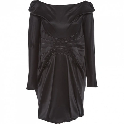 Pre-owned Maison Rabih Kayrouz Silk Mid-length Dress In Black