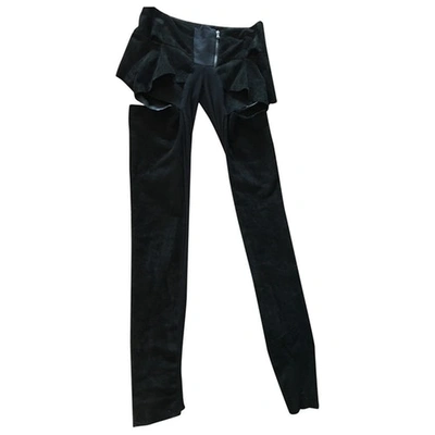 Pre-owned Alessandra Marchi Black Suede Trousers