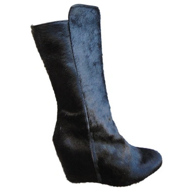 Pre-owned Lemaire Pony-style Calfskin Boots In Black