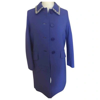 Pre-owned Miu Miu Wool Coat In Purple