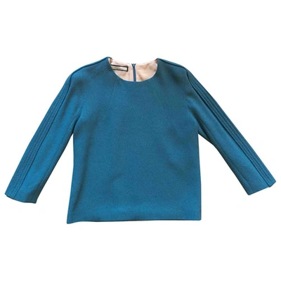 Pre-owned Aquilano Rimondi Wool Top In Turquoise