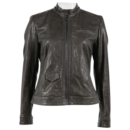 Dolce & Gabbana Green Leather Jacket | ModeSens