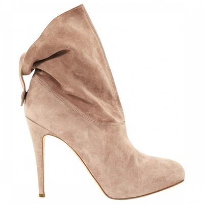 Pre-owned Brian Atwood Ankle Boots In Pink