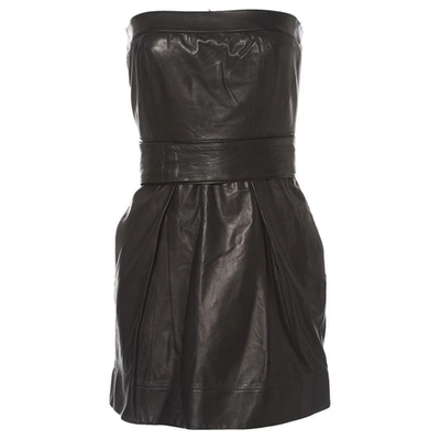 Pre-owned Melissa Odabash Leather Mini Dress In Black