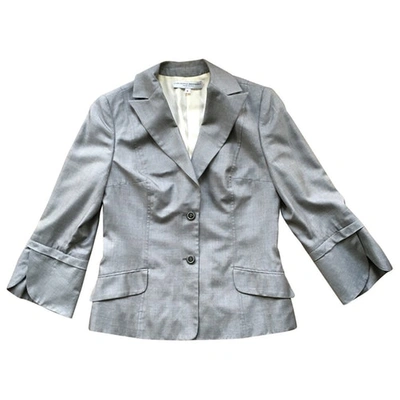 Pre-owned Carolina Herrera Silk Blazer In Grey