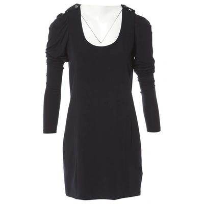 Pre-owned Patrizia Pepe Wool Mini Dress In Navy