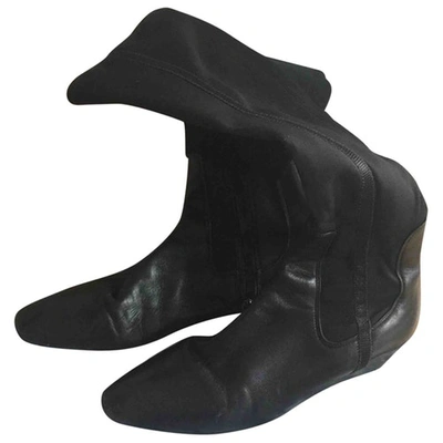 Pre-owned Prada Leather Boots In Black