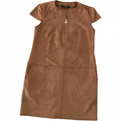 Pre-owned Elisabetta Franchi Mini Dress In Camel