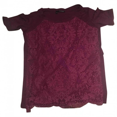 Pre-owned The Kooples Burgundy Synthetic Top