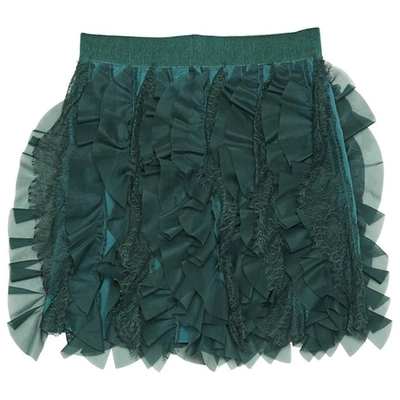 Pre-owned Pinko Mini Skirt In Green
