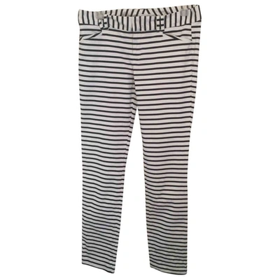 Pre-owned Calvin Klein Trousers In Ecru