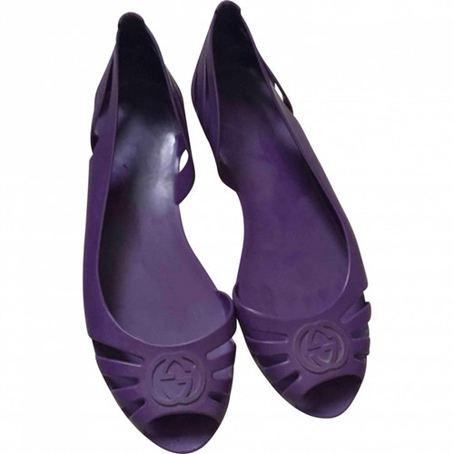 Gucci Purple Rubber Sandals ModeSens