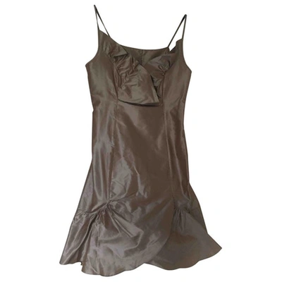 Pre-owned Aspesi Silk Mini Dress In Brown