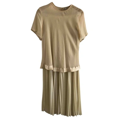 Pre-owned Cerruti 1881 Silk Mid-length Dress In Beige