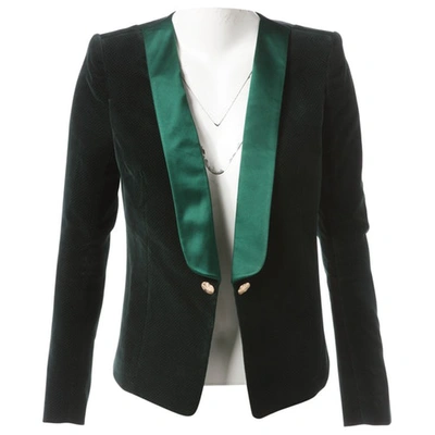 Pre-owned Balmain Green Velvet Jacket