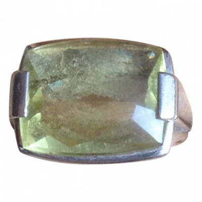 Pre-owned Bulgari White Gold Ring In Green