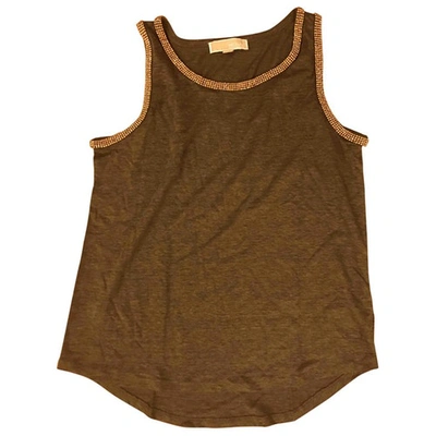 Pre-owned Michael Kors Linen Vest In Khaki