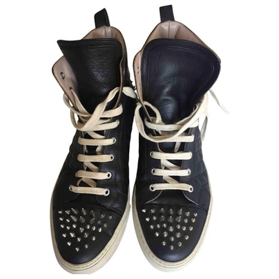 Pre-owned Le Silla Leather Trainers In Black