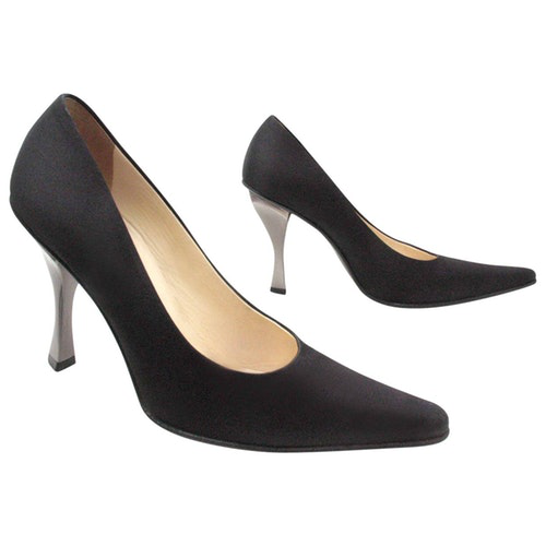 Prada Black Leather Heels | ModeSens