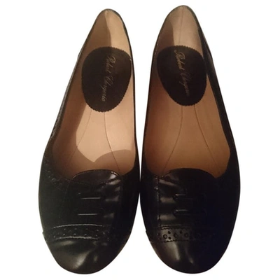 Pre-owned Robert Clergerie Leather Ballet Flats In Black