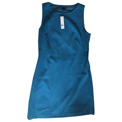 Pre-owned Theory Wool Mid-length Dress In Turquoise