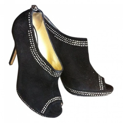 Pre-owned Jimmy Choo Open Toe Boots In Black