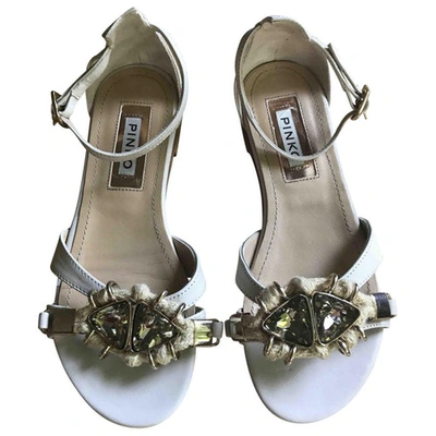 Pre-owned Pinko Leather Sandals In Beige