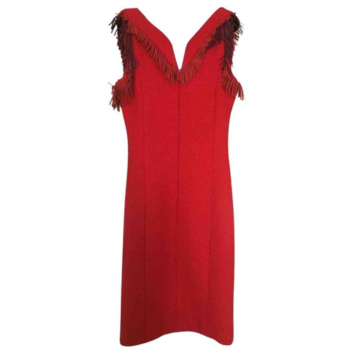 Chanel Red Wool Dress | ModeSens