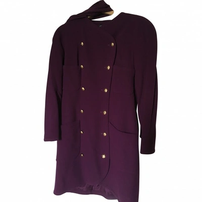 Pre-owned Chanel Purple Wool Coat