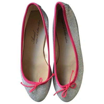 Pre-owned Anniel Leather Ballet Flats In Metallic