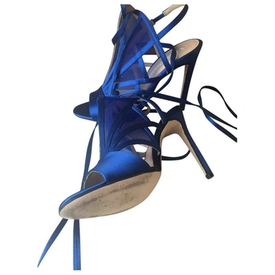 Pre-owned Burak Uyan Cloth Heels In Blue