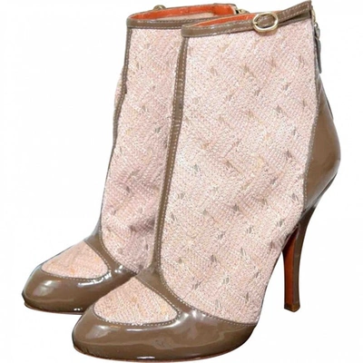Pre-owned Missoni Cloth Ankle Boots In Camel