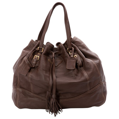 Prada Brown Leather Handbag | ModeSens