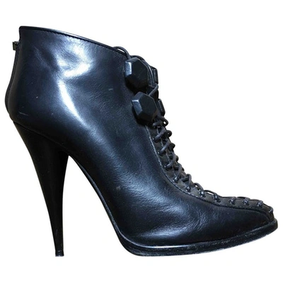 Pre-owned Givenchy Leather Lace Up Boots In Black