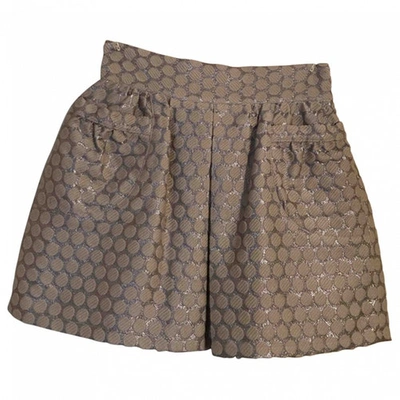 Pre-owned Manoush Mini Skirt In Beige