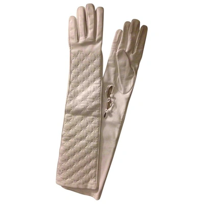 Pre-owned Chanel White Leather Gloves