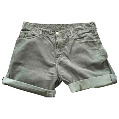 Pre-owned Acquaverde Khaki Cotton Shorts
