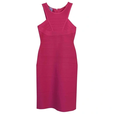HERVE LEGER Pre-owned Mid-length Dress In Pink